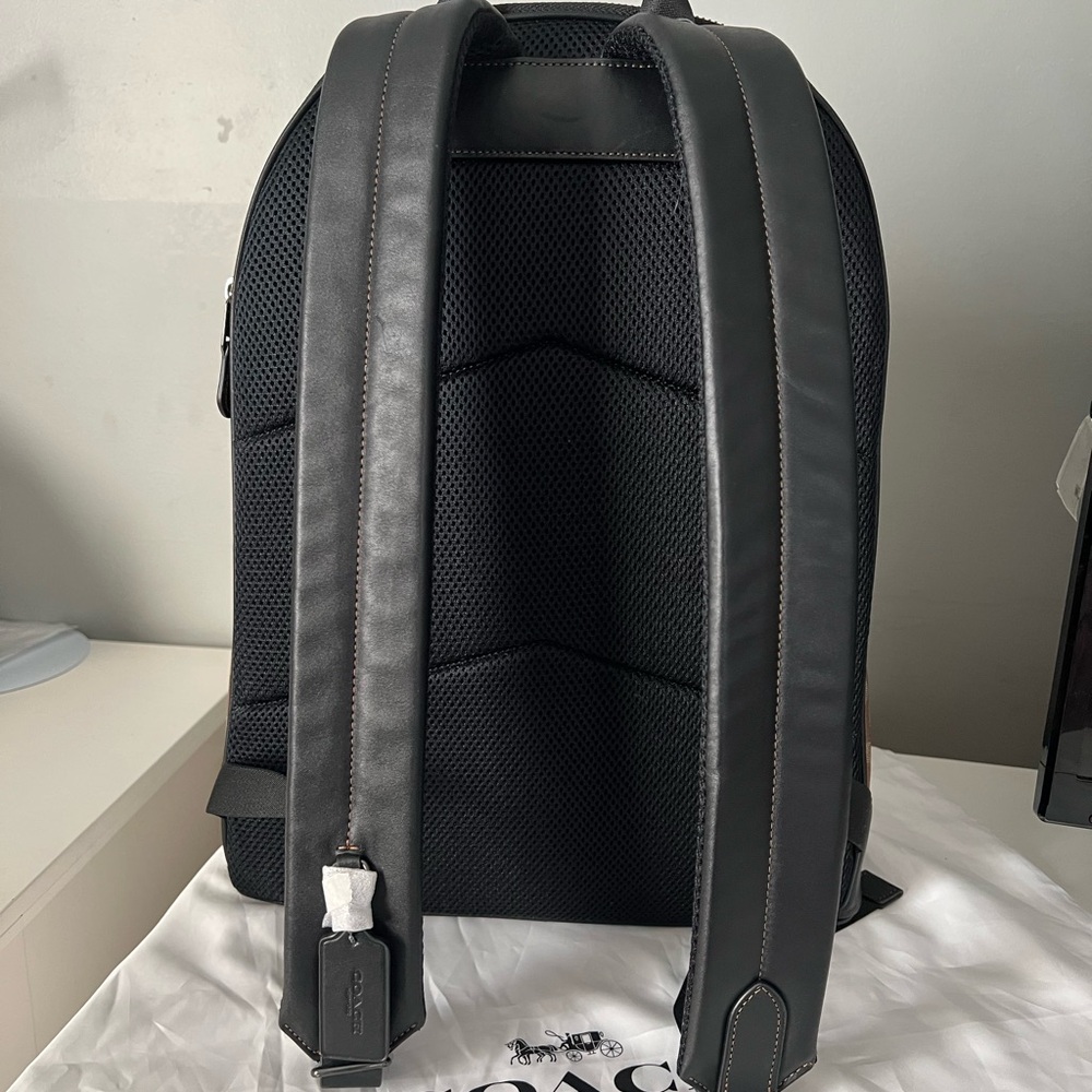 Coach Large Men's Tan and Black Backpack - Picture 9 of 11